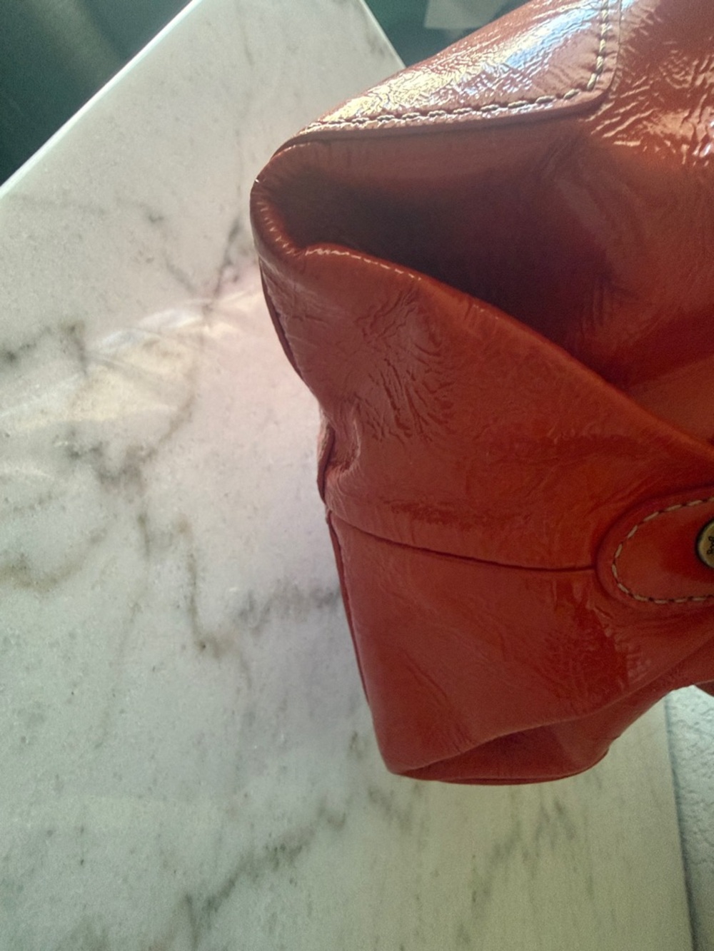Authentic MCM München Red Patent Leather Satchel w/Crossbody Strap & Dust Bag - Picture 9 of 15